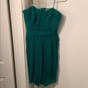 Badgley Mischka Flora Chiffon Cocktail Dress - emerald green/size 4